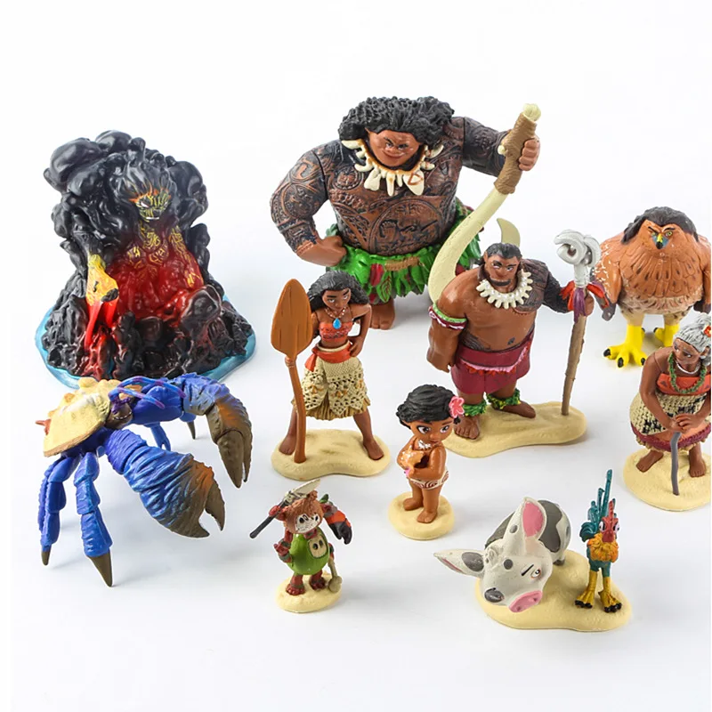 

Disney Toys Moana Princess Action Figures Maui Chief Tui Tala Heihei Pua Toys Collecton Model Doll Decoration Children Gifts