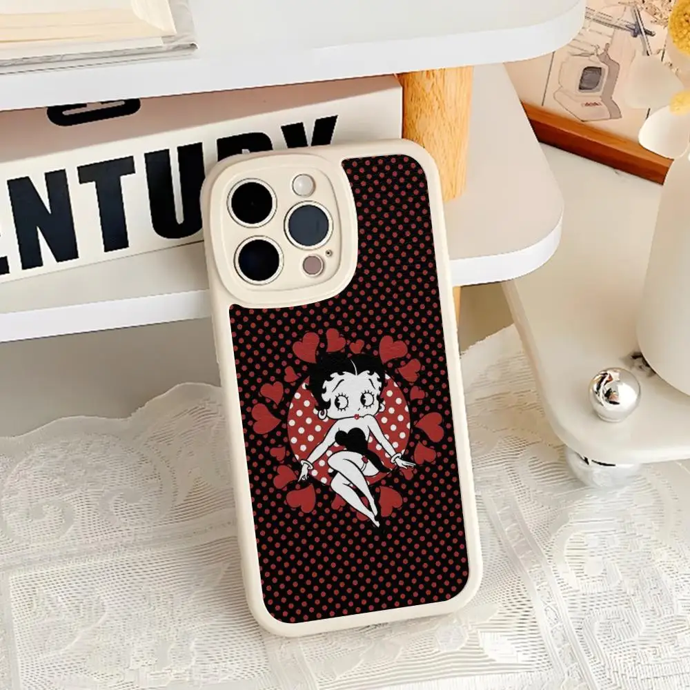 Чехол для телефона B-Betty-Cute-Boop Iphone 16 15 14 12 13 Pro Max 11 Mini X Xr Xs 8 силиконовый чехол из