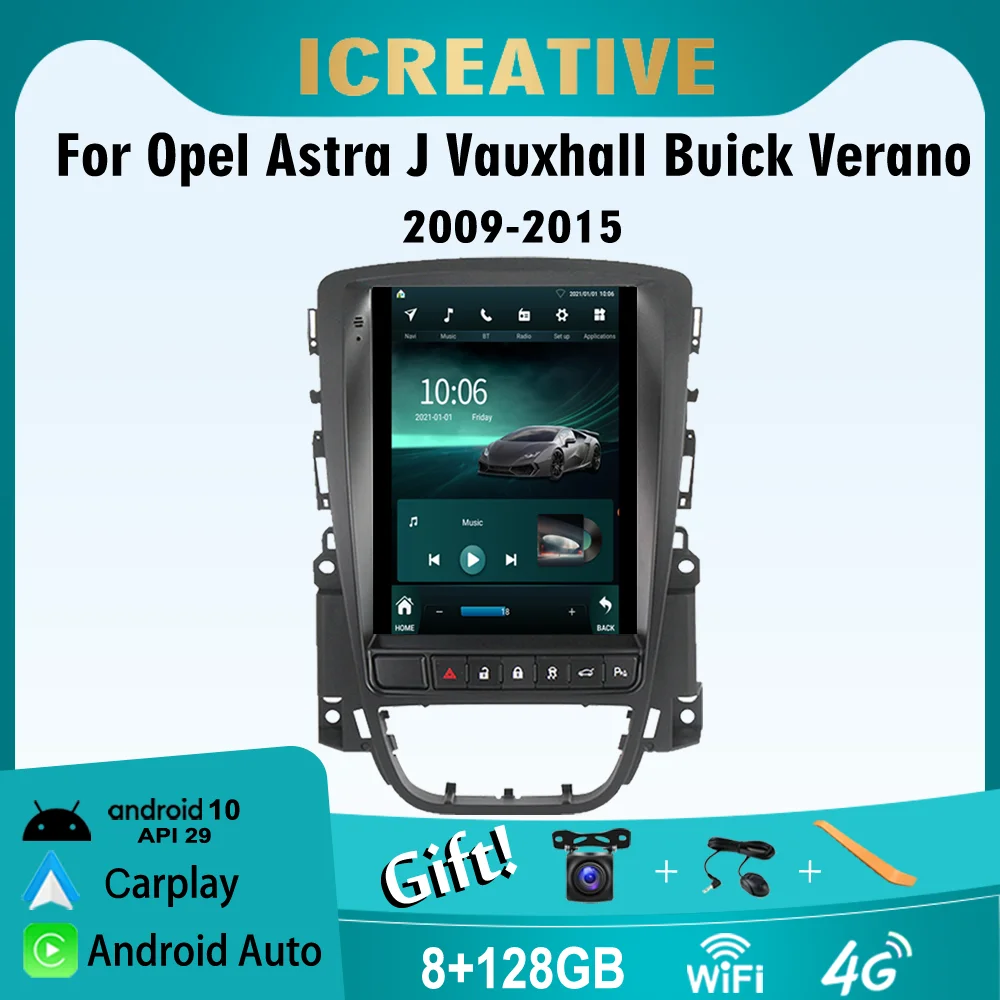 

2 Din For Opel Astra J Vauxhall Buick Verano 2009-2015 Android 4G Carplay Tesla Car Radio GPS Navigation Multimedia Player BT