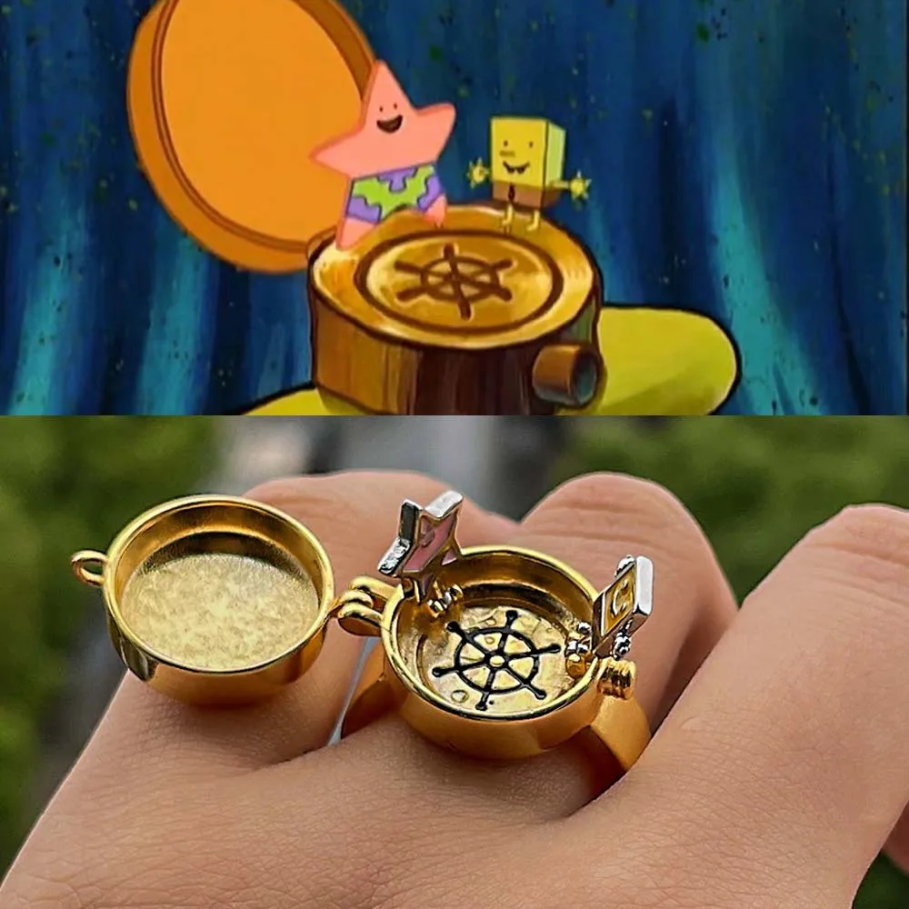 

2022 Trend BFF Ring For Teen Cute Anime Aesthetic Couple Opening Ring For Woman Man Jewelry Close Friend Birthday New Party Gift