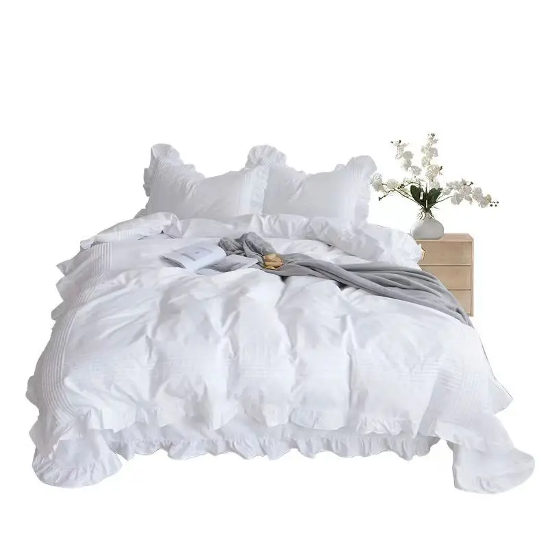 

Белый пододеяльник с рюшами 100% хлопок