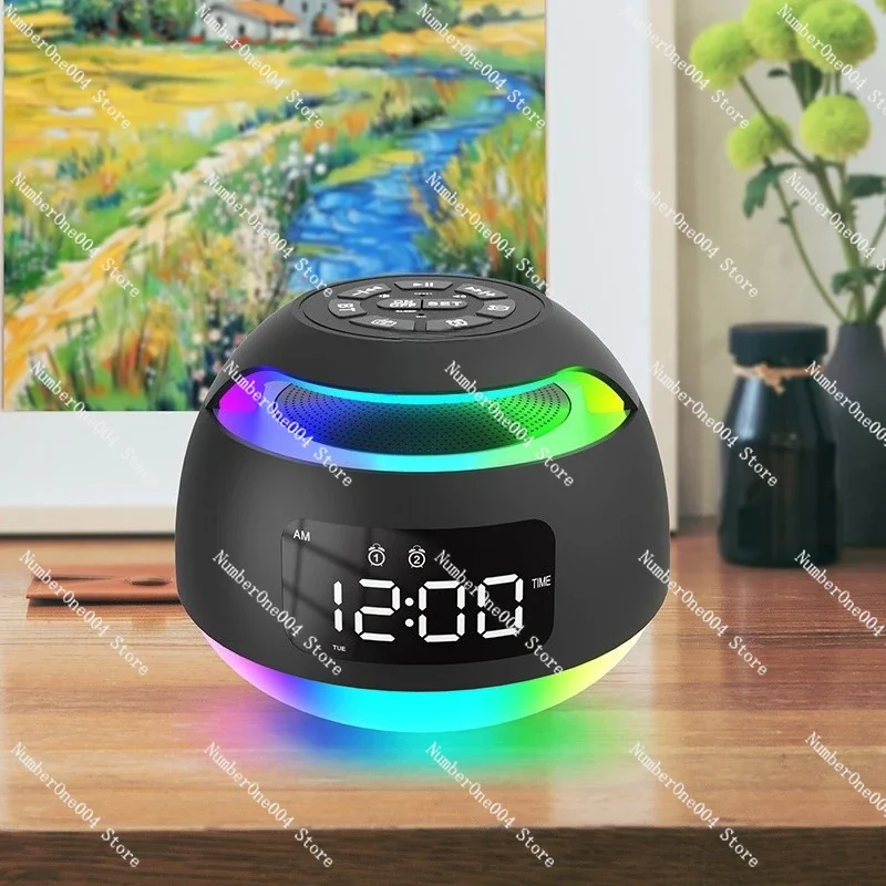 Фото Новый Bluetooth-радиочасы с LED-дисплеем, настольный электронный будильник для студентов с цветной подсветкой и функцией окружающего освещения №2