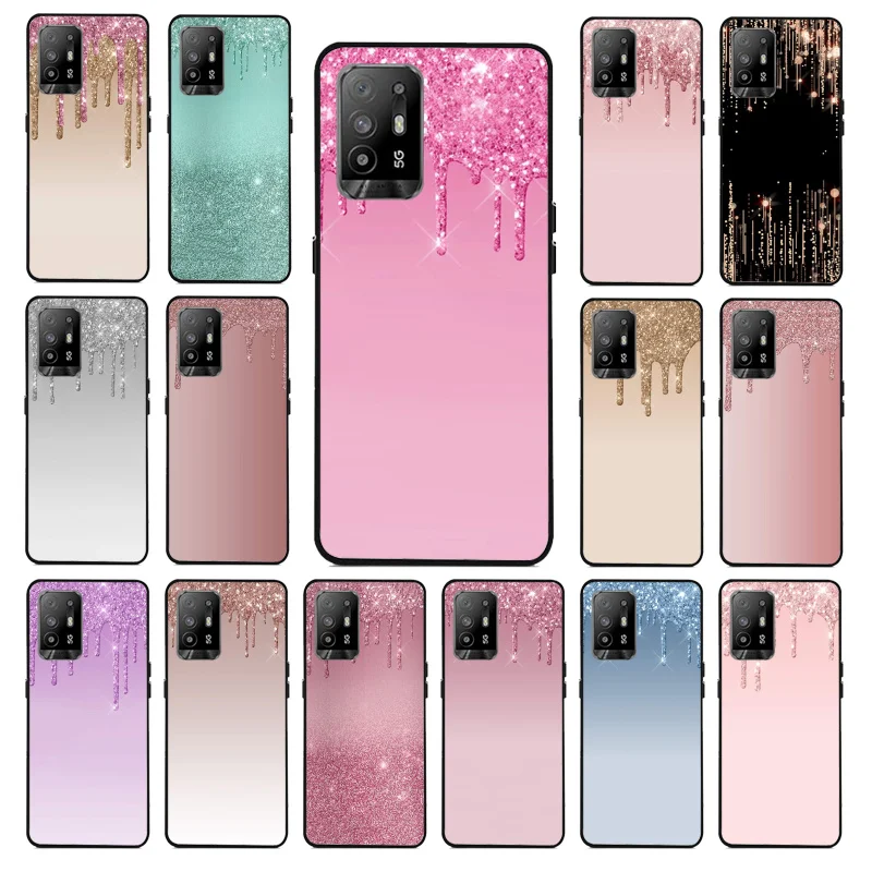 

Dripping Glitter Pink Blue Black Gray Gold Purple Phone Case for OPPO A54 A74 A94 A53 A53S A9 A5 A15 A91 A95 A73 A31 A52 A93 A92