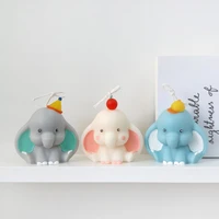 baby elephant with big ears silicone candle mold for diy handmade aromatherapy candle plaster ornaments soap mould handicrafts