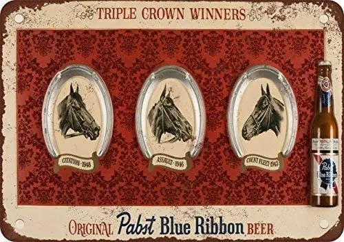 Жестяной металлический знак 1949, Тройная Корона, лошади, гонки, победители и аттракцион, украшение для пива, железная живопись, Металлическая Декоративная Настенная картина