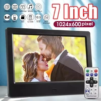 7 hd 1024x600 digital photo frame picture mult media player mp3 mp4 alarm clock electronic album picture with remote c