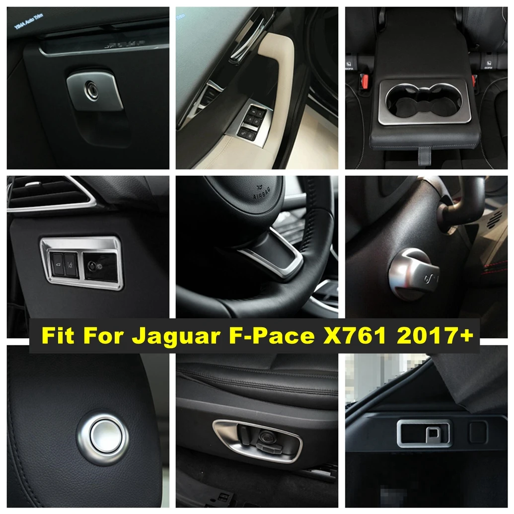 

Seat Adjustment Memory Button / Water Cup Holder Cover Trim Refit For Jaguar F-Pace X761 2017 - 2022 Matte Interior Accessories