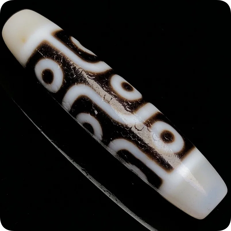 Черно-белый материал белое сердце сложенная линия девять глаз агат Tianzhu Lezi