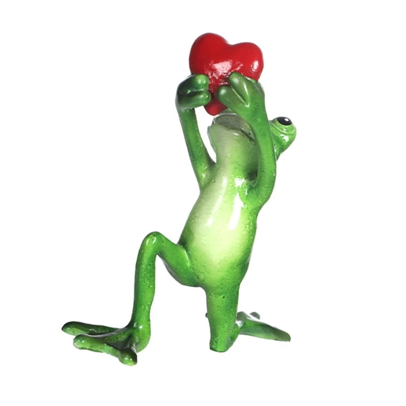 Очаровательные смолы фигурка лягушки розовое платье признание в любви статуя