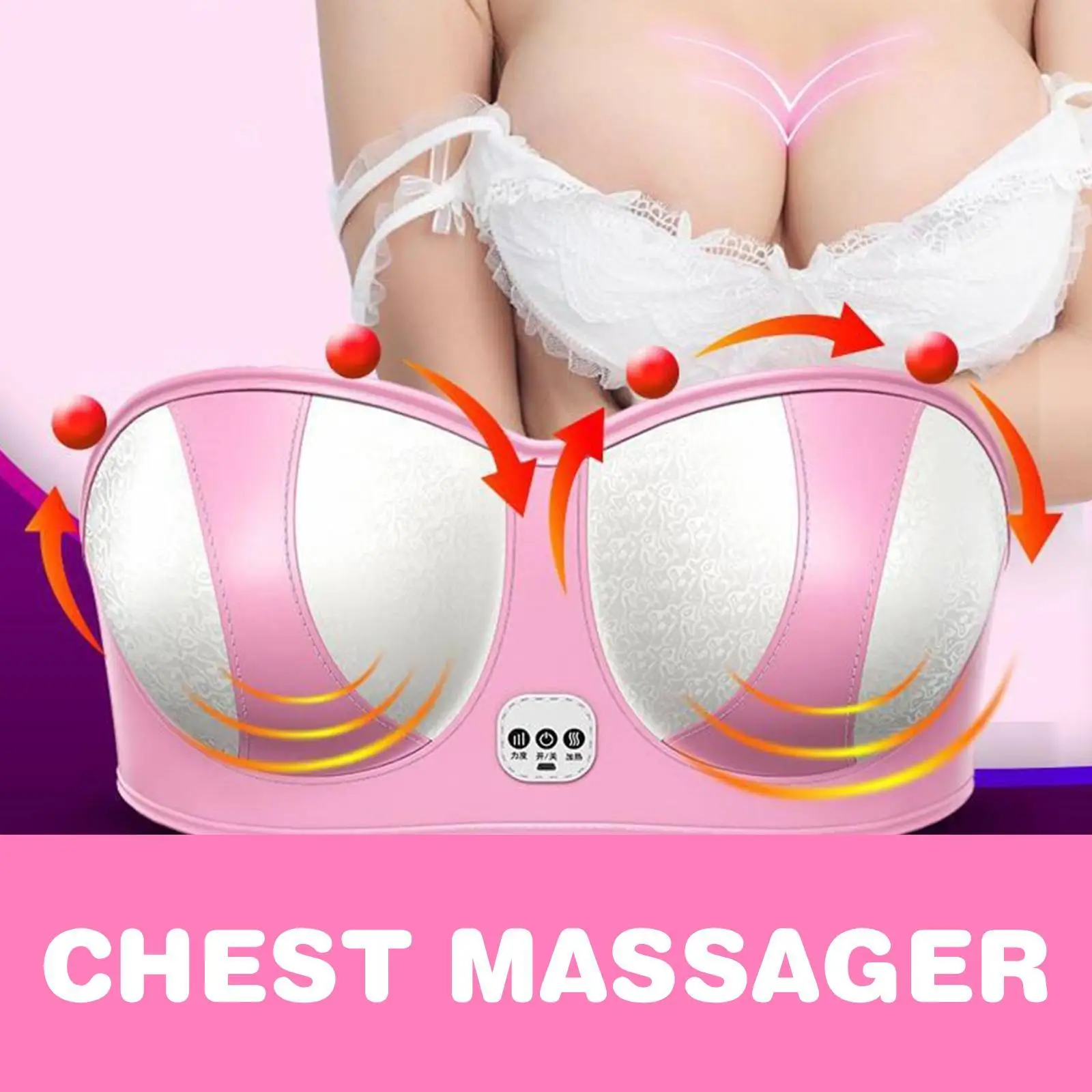

Charging Electric Breast Massage Bra Vibration Chest Massager Growth Enlargement Enhancer Breast Heating Stimulator Machine USB