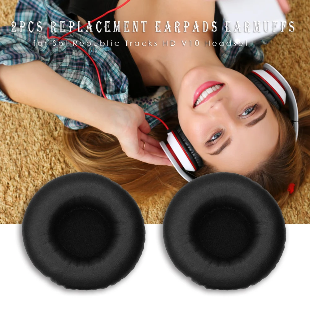 

2pcs Sponge Earmuffs Earpads Compact Portable Carry Convenient Cushion Cover Case for Sol Republic Tracks HD V10