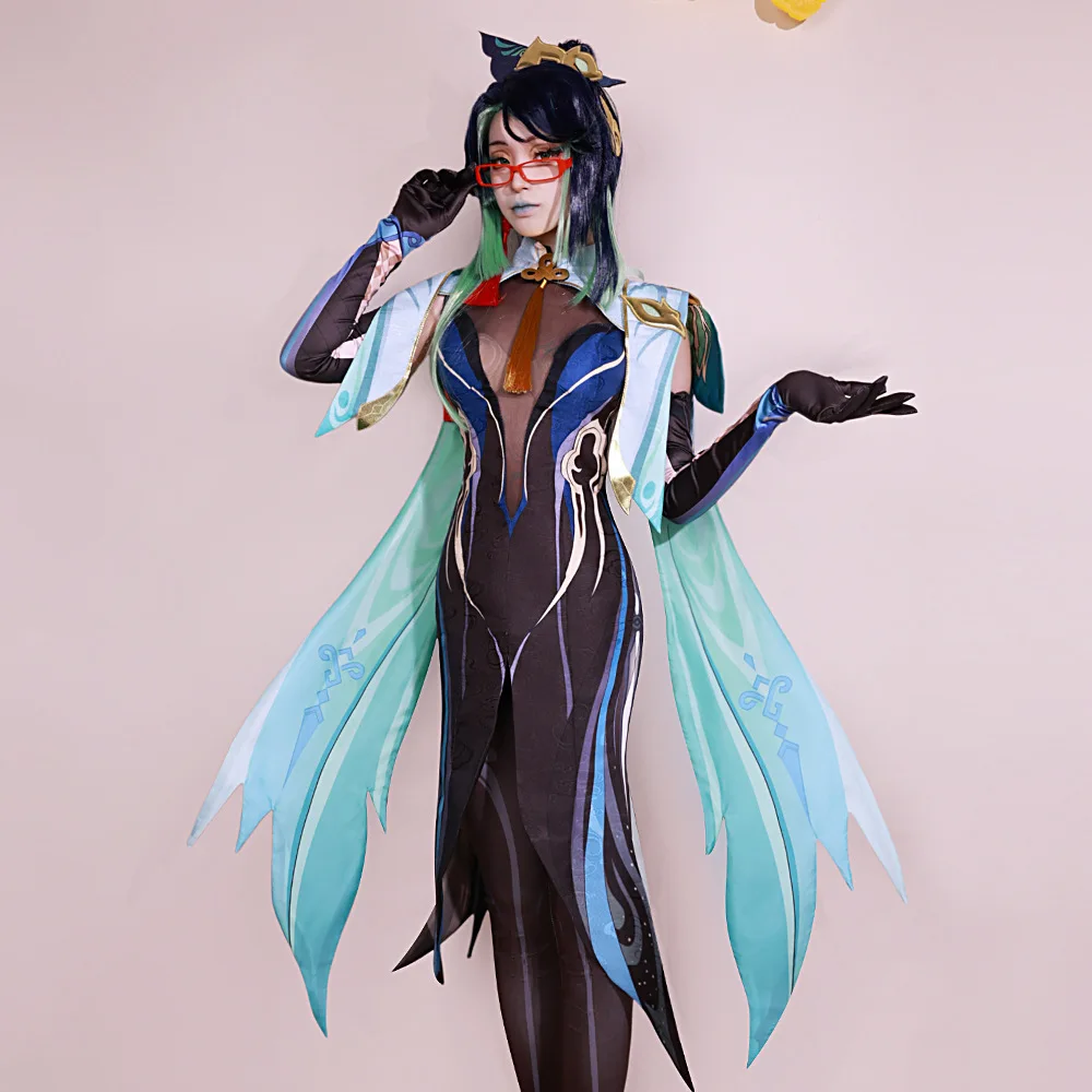 Костюм для косплея Xianyun Genshin ударопрочная Униформа парик аниме в китайском стиле