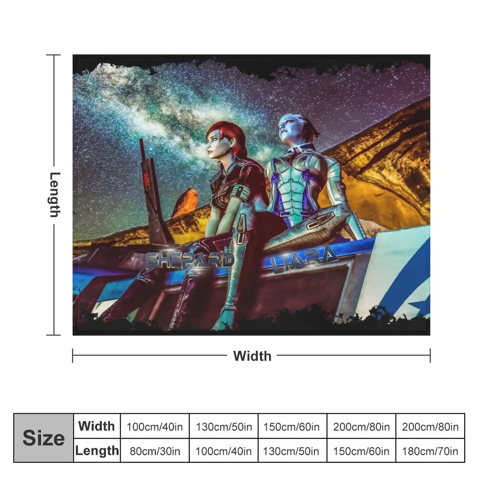 Плед Mass Effect - Shepard &amp Liara дизайнерское мягкое Клетчатое одеяло большие одеяла