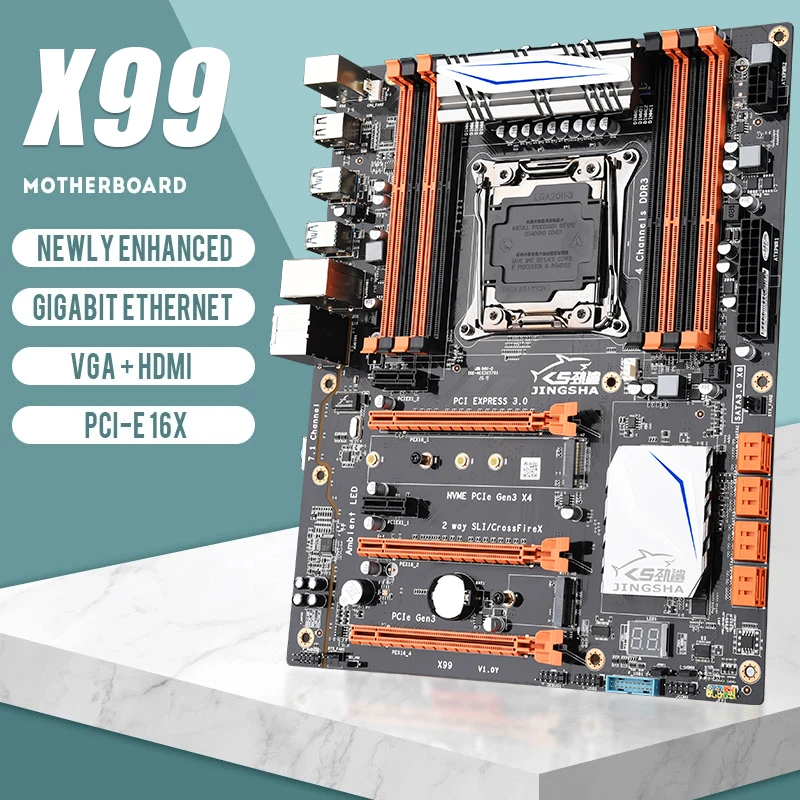 Слот материнской платы JINGSHA X99 LGA 2011-3 NVME M.2 SSD поддержка DDR3 REG ECC памяти до 256 ГБ