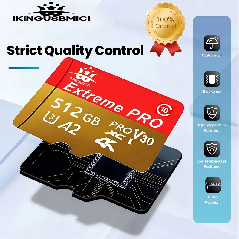 Фото 32-64-128-256-512 ГБ Прочная карта памяти Micro Premium для смартфонов, надежная, высококачественная, скорость Class 10, TF Flash, для камер, Class 10 №1