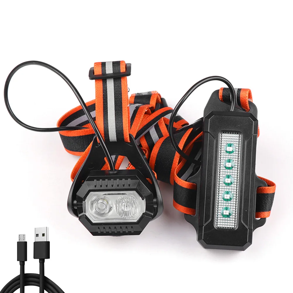 

USB Charging T6 LED Night Running Light Waterproof 2200mAh 500LM Outdoor Safety Warning Front Chest Lamp with Taillight