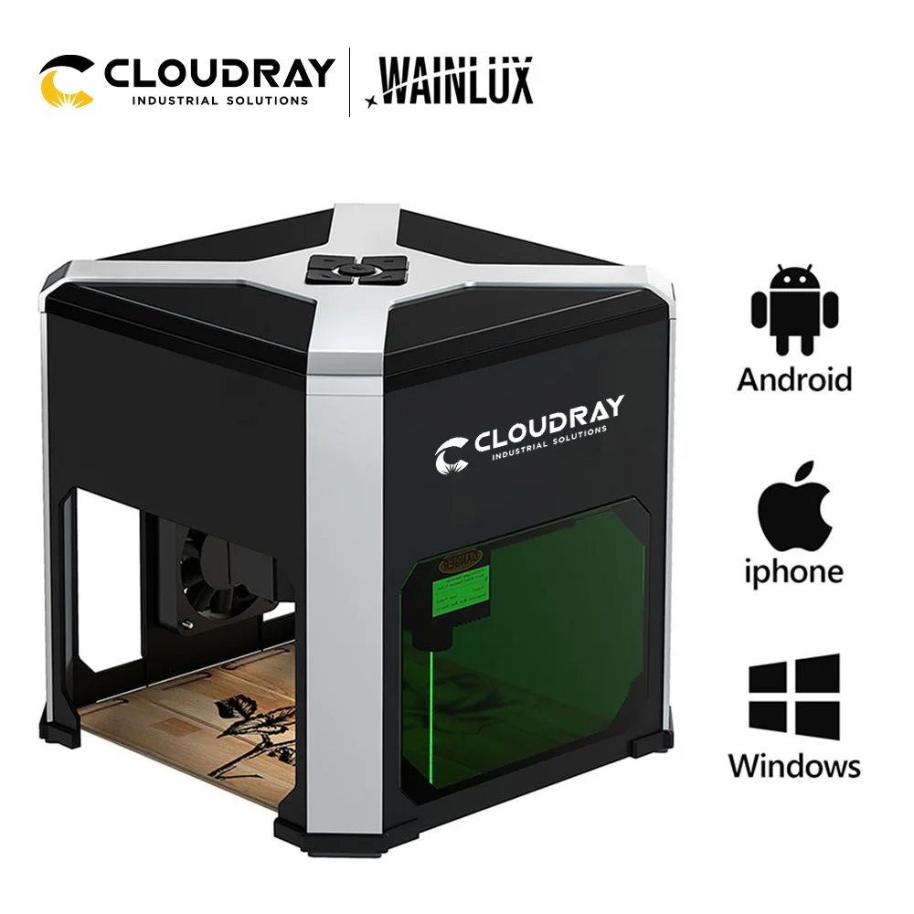 Cloudray-grabador láser Wainlux K6, máquina cortadora de plástico para carpintería, 3000mw, Wifi, Mini máquina de grabado láser