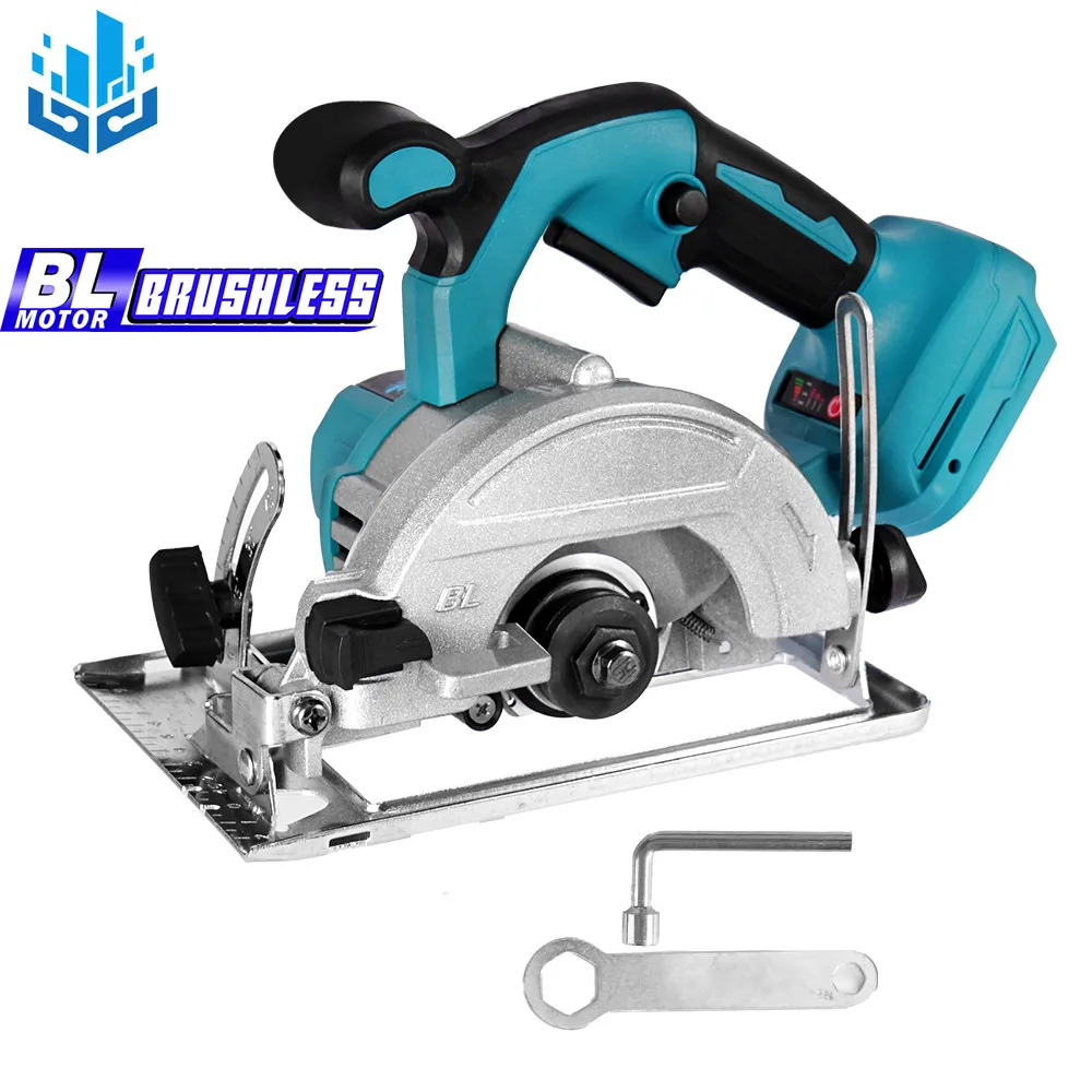 18V Brushless Electric Circular Saw 1000W 125mm Cordless Electric Circular Wood Cutter 0° to 45° Adjustable Sawing Machine