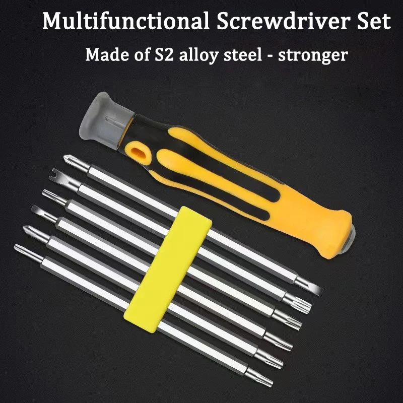 

6 In 1 Safety Tamper-Proof Magnetic Screwdriver Bit High Quality Hex Torx Screwdriver Head Flat Hand Tool