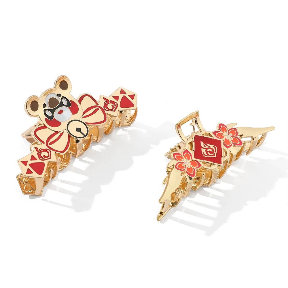 

Genshin Impact Hair Accessories Jewelry Metal Eye Of God Claw Crab Clip Hairpins Game Peripheral For Women Girls Cosplay Fans