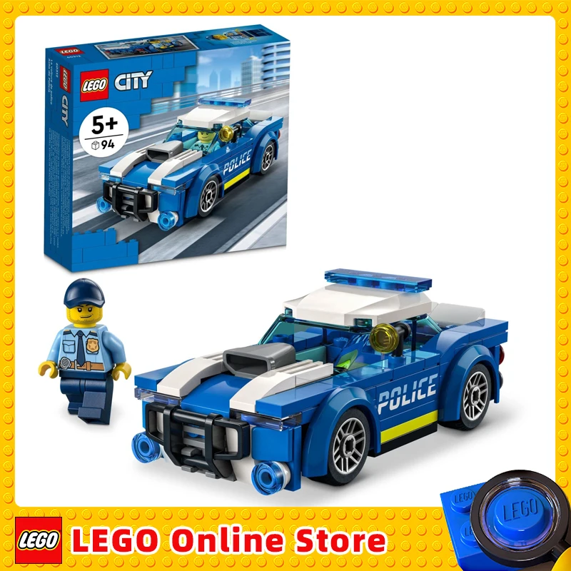 

LEGO City Police Car Toy 60312 for Kids with Officer Minifigure Small Gift Idea Adventures Series Car Chase Building Set