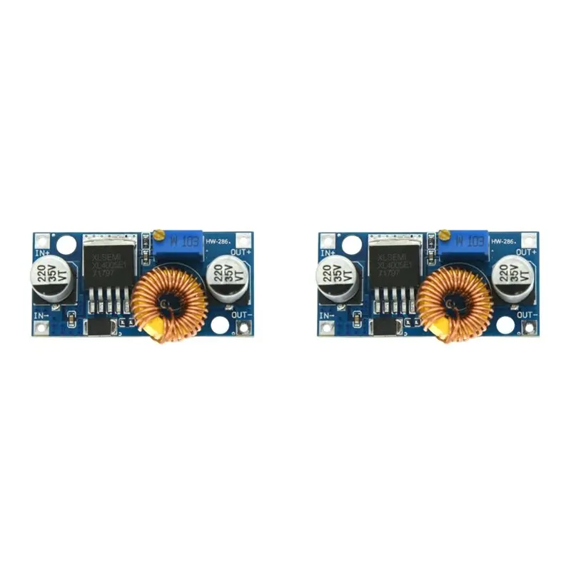 Фото Регулируемый понижающий преобразователь напряжения ABMR-2X XL4005, 5А, DC-DC, высокоточный, мощный, с большим диапазоном напряжения №1