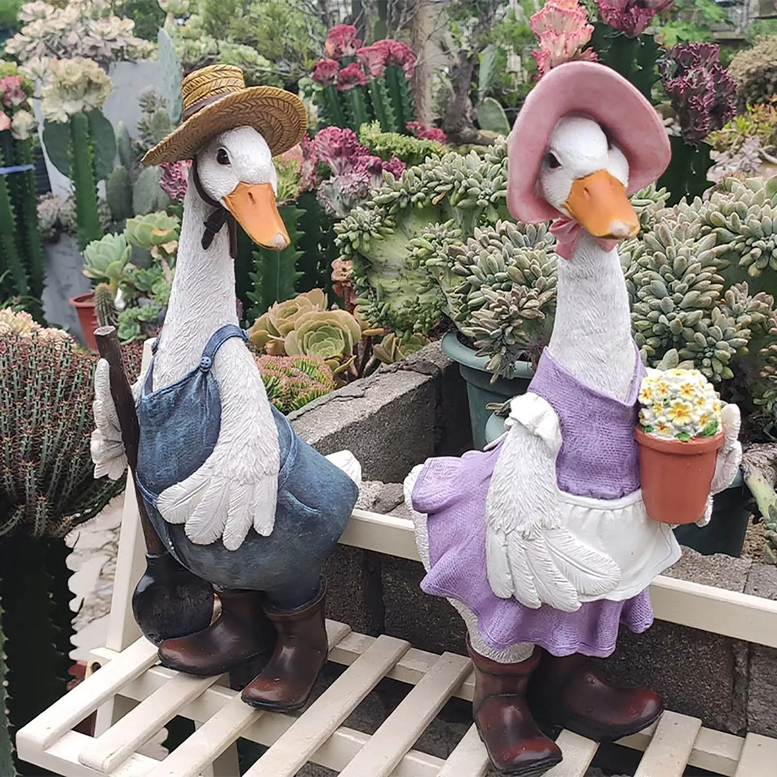 

Kawaii Garden Decoration Outdoor Cute Duck Acrylic Ornaments Animal Duck Figurine Crafts Aesthetic Room Yard Home Decor Statues