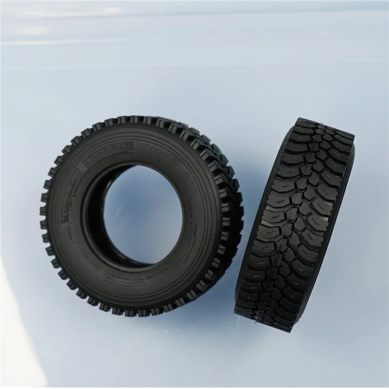 2Pcs Rubber Tire Gravel Skins 22/28mm for 1/14 Tamiya RC Truck Trailer Tipper Scania 770S Actros Volvo MAN LESU Wheel DIY Parts enlarge