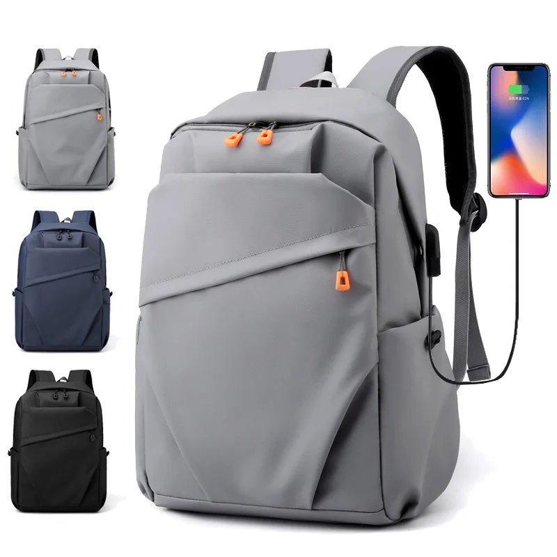 Men'S Business Commuter Computer Bag Usb Charging Fashion Advanced Solid Color Comfortable Shoulder Bag