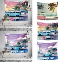 ocean wall tapestry landscape bus beach cloth wall hanging tapestries decor wall carpet beach tapestry home decor