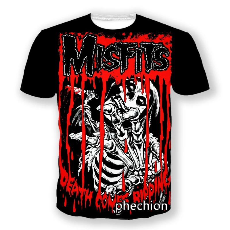 

phechion The Misfits 3D Print Men T Shirt Hip Hop Women T Shirt Unisex Fashion Clothing Suppliers for Drop Shipper A247