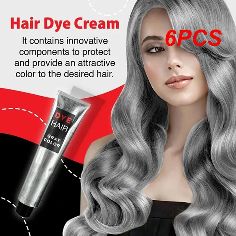 

Модные дымчатые серые панковские стильные бриллиантовые серые Серебристые натуральные перманентные суперкраски для волос, красивые волосы, 6 шт.