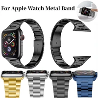 metal band for apple watch 45mm 44mm 42mm 41mm 40mm 38mm stainless steel ultra thin one piece wristband for iwatch 7 6 5 4 3 se