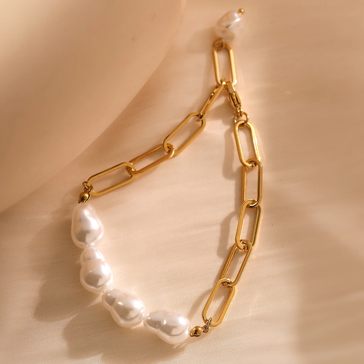 NEWBUY брендовый невыцветающий золотой цвет скрепка для бумаг цепочка жемчужный