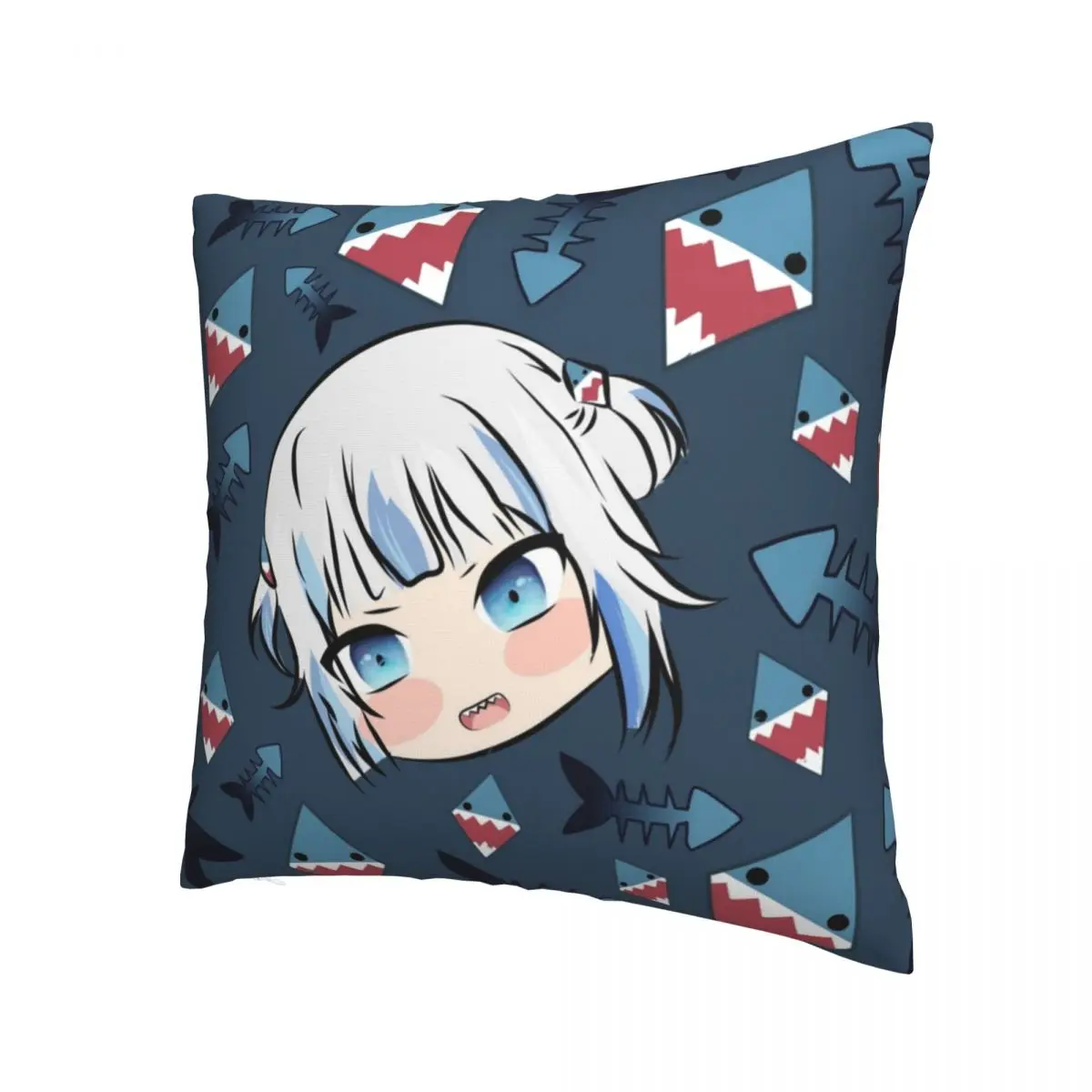 

Gawr Gura Pillowcase Printed Polyester Cushion Cover Decorative Girls Shark Pillow Case Cover Home Dropshipping 40*40cm