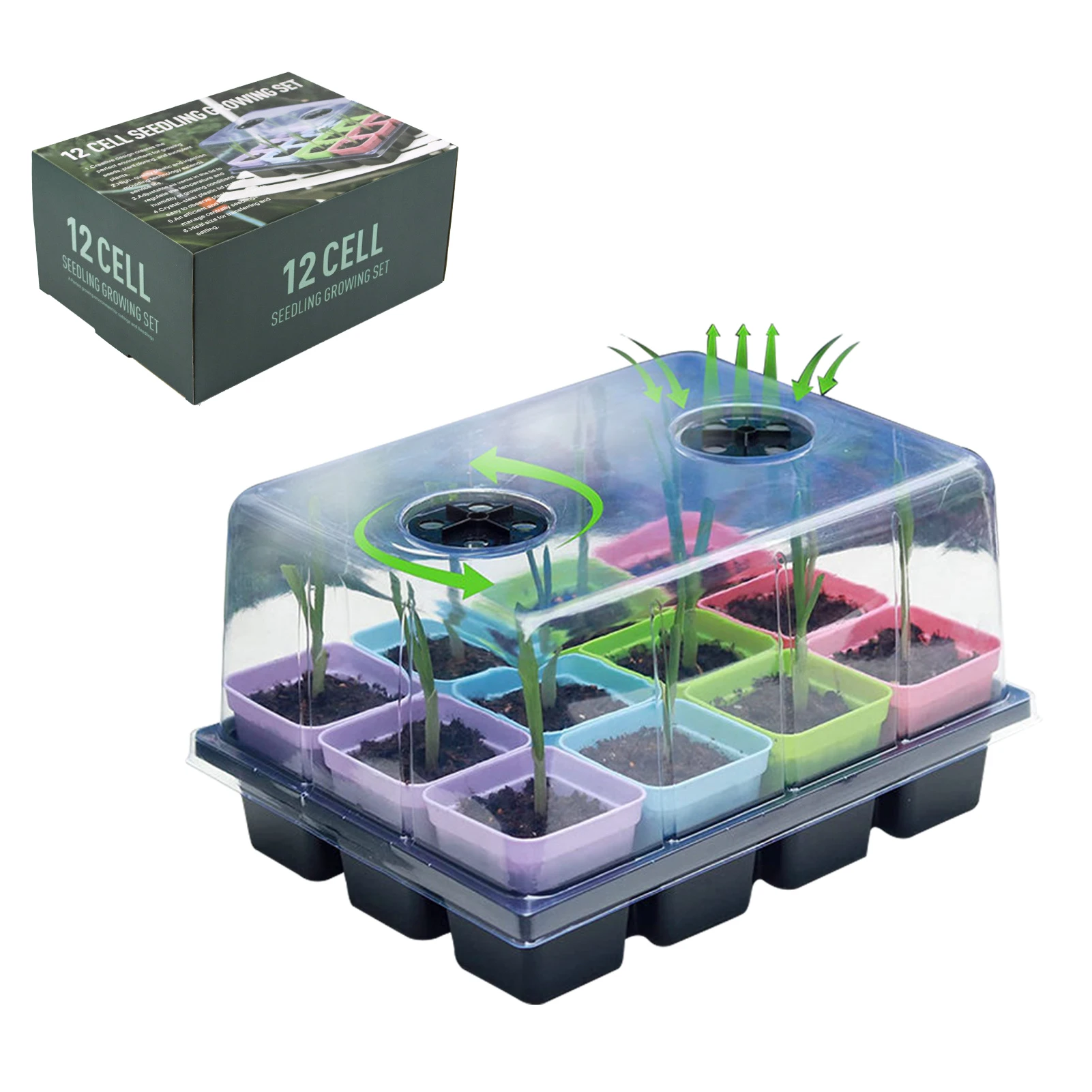 

Стартовый набор лотков для семян, идеально подходит для запуска саженцев и легкой пересадки, набор для прорастания садовых растений, лоток ...