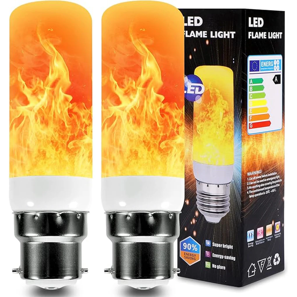 

2pcs set Inviting Atmosphere With LED Flame Light Bulb Easy Installation And Energy Saving