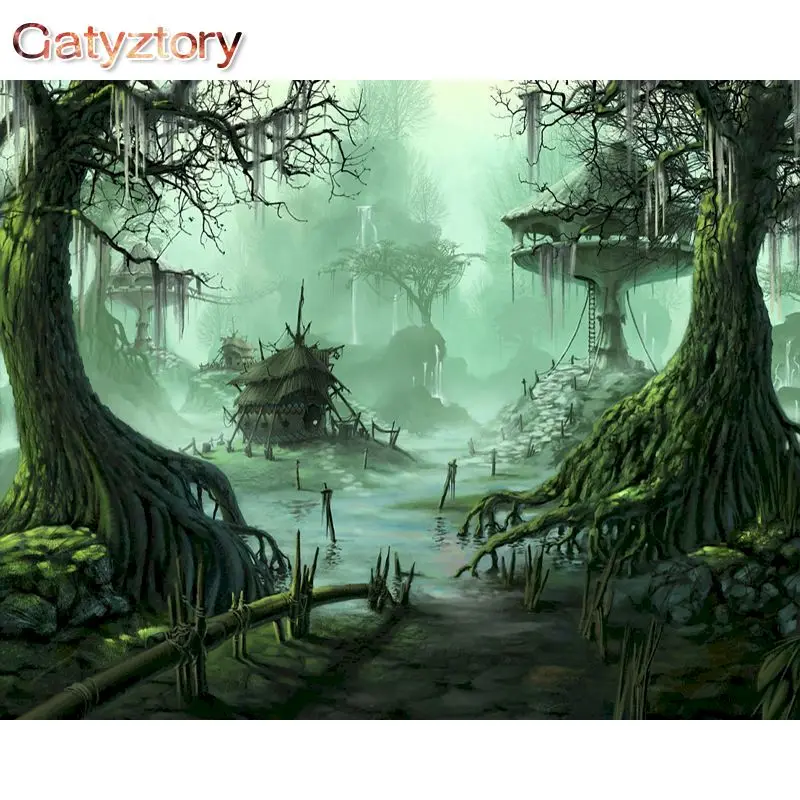 

GATYZTORY Frame Dark Forest Diy Painting By Numbers Kit Scenery Acrylic Paint On Canvas Handpainted For Home Wall Art Picture 40