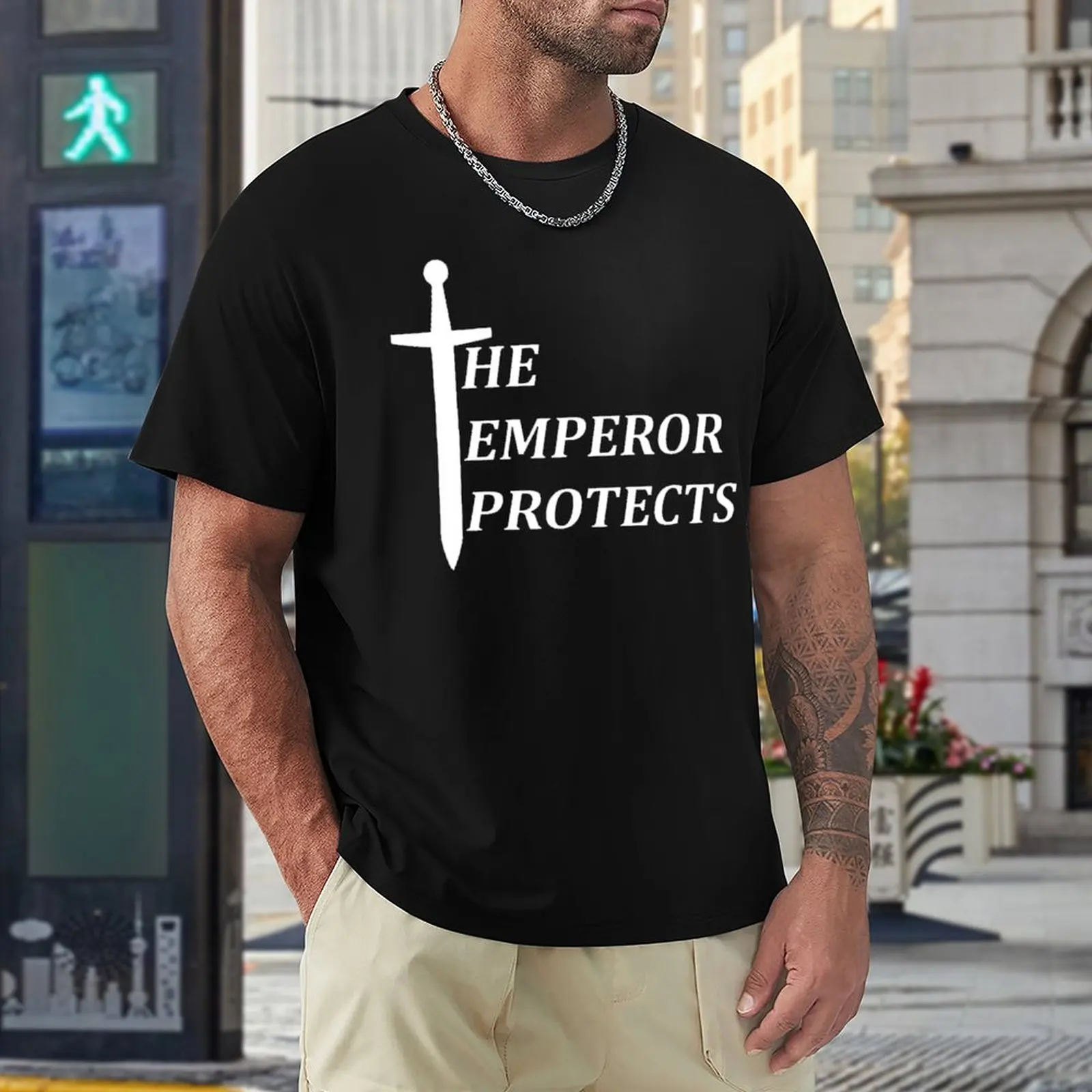 

Футболка The Emperor Protects Essential 1, забавная Новинка, футболка для соревнований по Творческой Активности в стиле Харадзюку, европейский размер