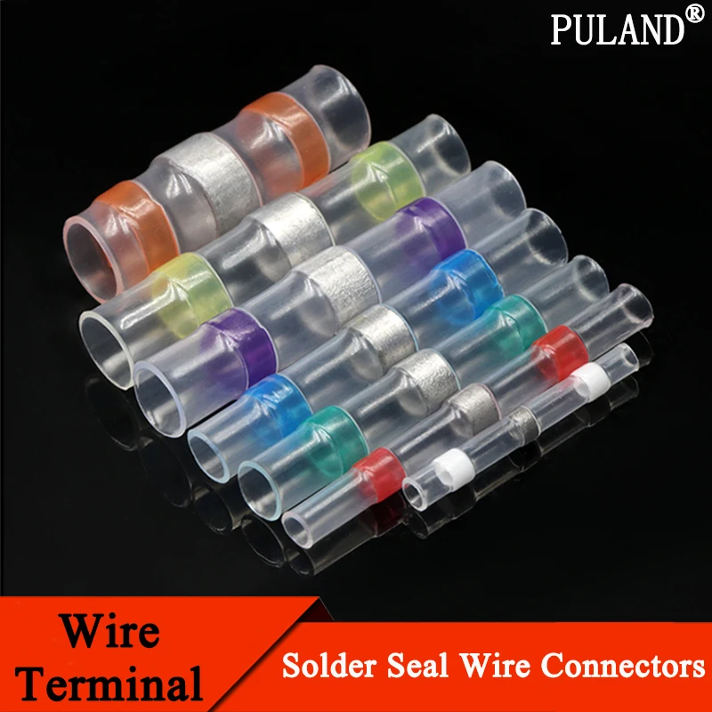 

50~500pcs Solder Seal Wire Connectors Heat Shrink Solder Butt Connectors Kit Automotive Marine Insulated Solder Connector