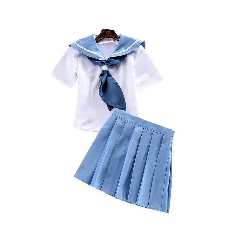 

Anime Cosplay Costume Mako Mankanshoku Sailor Suit White Uniform JK Skirt Outfit Short Sleeve Shirt Blue Mini Skirt Sexy Costume