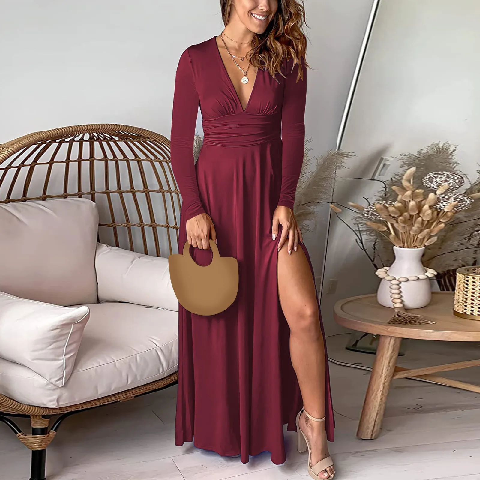 Женское длинное вечернее платье макси элегантное черное с коротким рукавом и