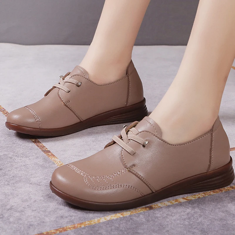 

Autumn New Women Classic Oxford Shoes Flats Retro Style Comfort Non-slip Mujer Zapatos 2023 Goth Lace-up Trend PU Leathr Shoes