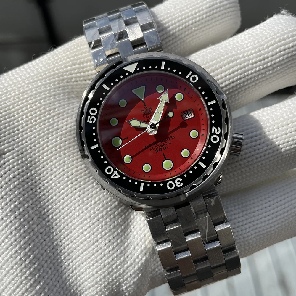 STEELDIVE Популярные SD1975 47 5 мм корпус с красным циферблатом 300 м водонепроницаемые AR