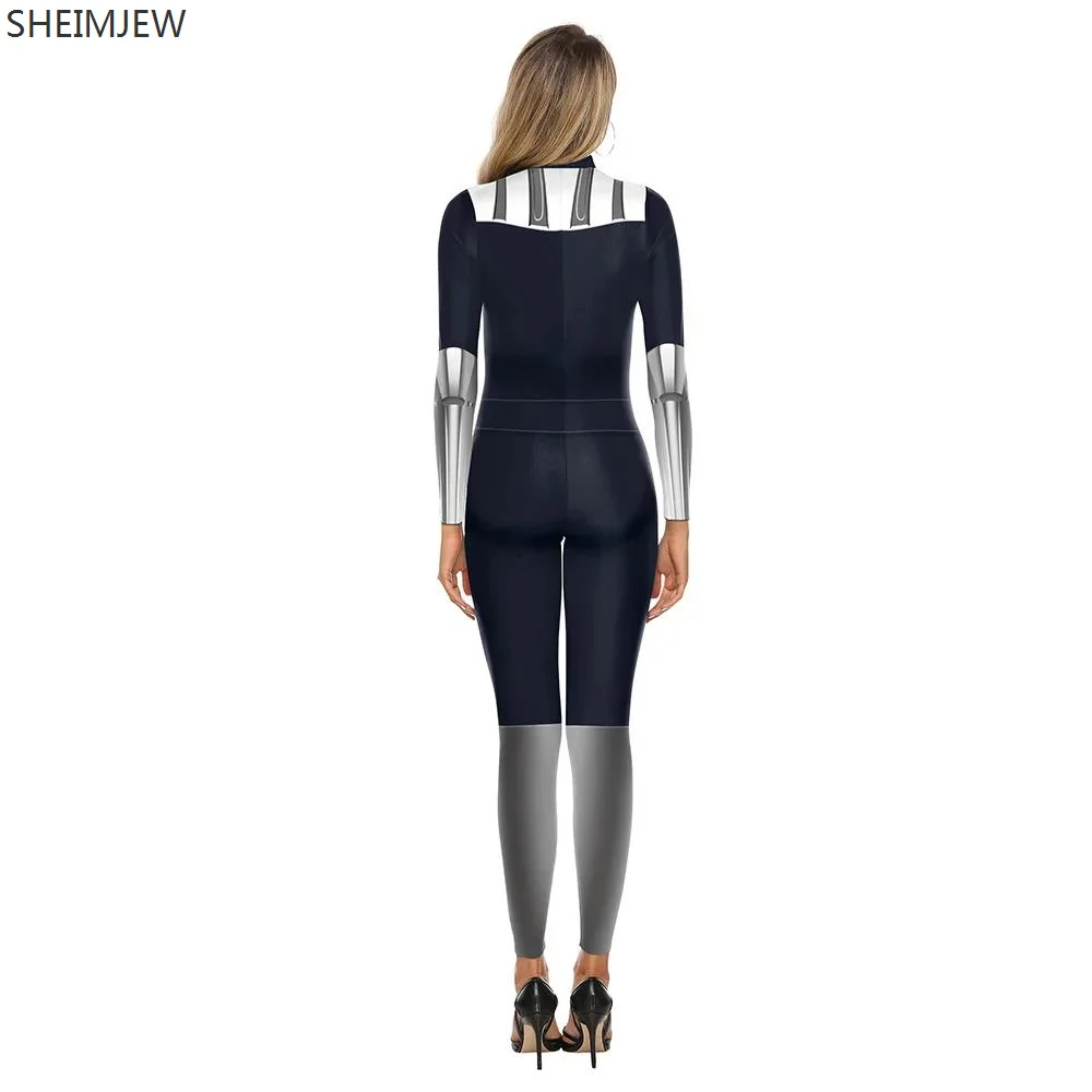 Женский костюм зентай в стиле стимпанк робот вечерние комбинезоны сексуальное