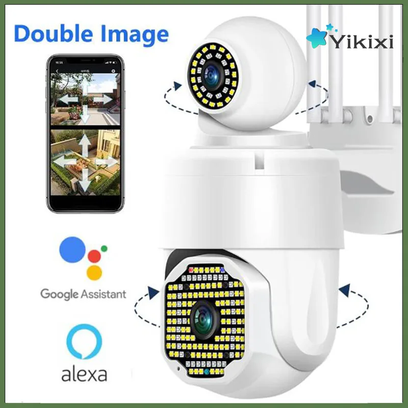 

5MP PTZ WiFi Camera Double Image Outdoor Auto Tracking Security IP Camera 50X Zoom Motion Detection Home CCTV Alexa Google Home