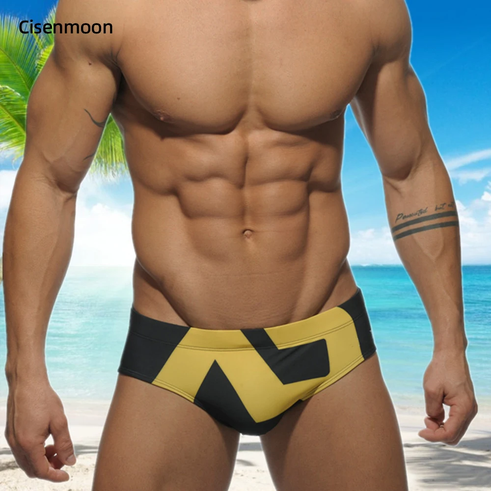 

Men Quick-drying Breathable Swimming Suit Male Sexy Beach Shorts Solid Color Men's Swimming Trunks Swimsuit Cofortable Swimwear