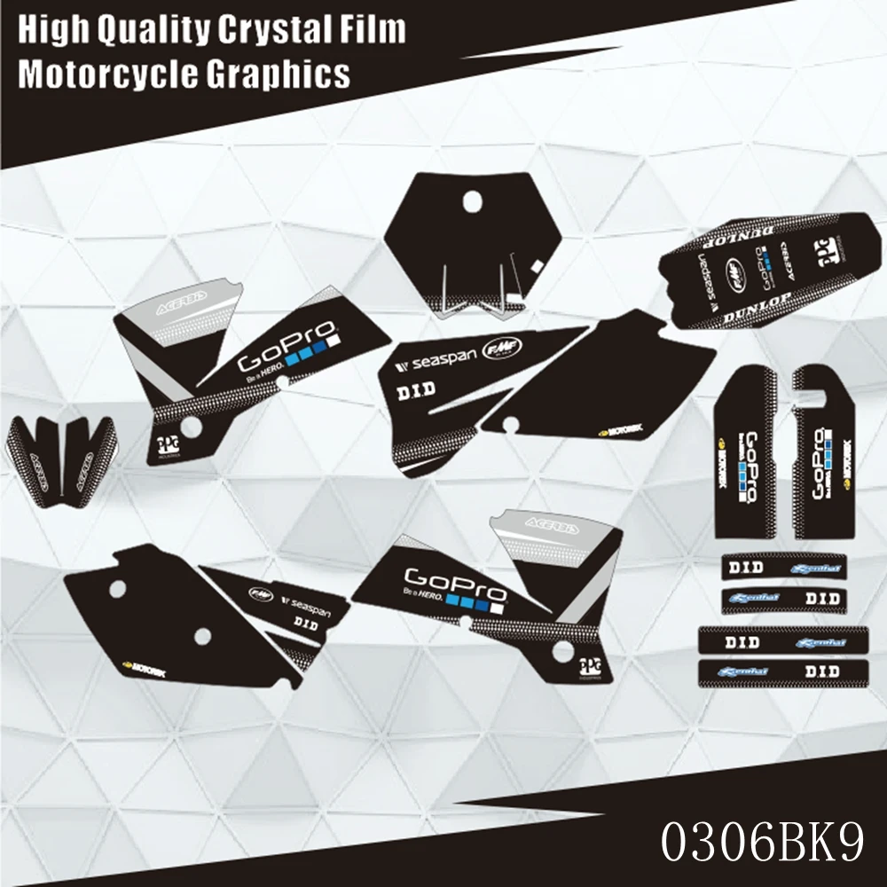 

Full Graphics Decals Stickers Motorcycle Background Custom Number Name For KTM SX 125 250 SXF 450 2003 2004