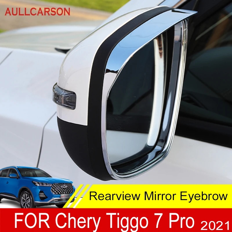 

For Chery Tiggo 7 Pro 2022 2021 Rearview Mirror Eyebrow ABS Chrome Decoration Rear View Mirrors Rain Shade Trim 2PCS