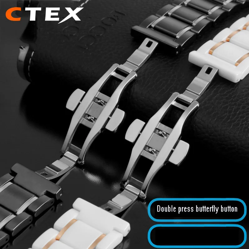 Ceramic strap Watch Band Strap For Samsung Galaxy 3 Watch 42 46mm GEAR S3 Active2 Classic quick release for Huawei GT 20mm 22mm enlarge